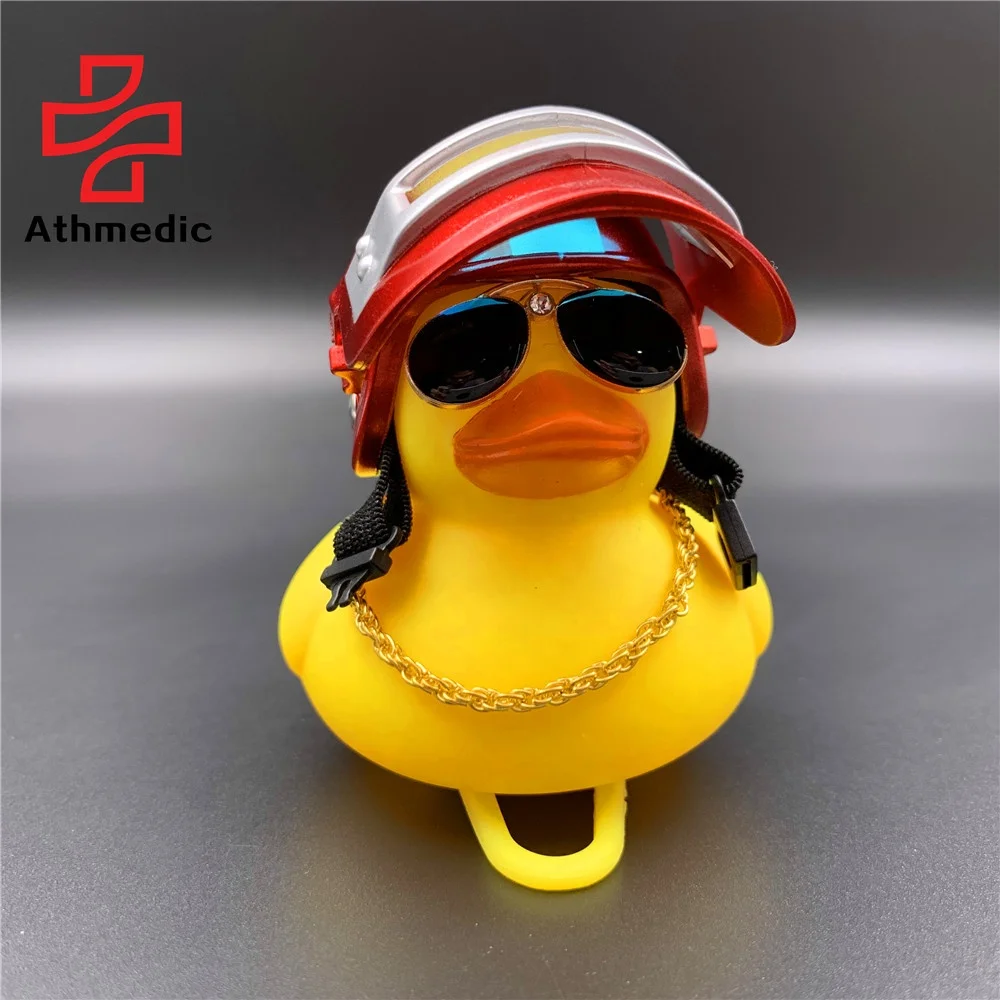 2023 Athmedic promotion gift Bicycle Horn bell Light Small Yellow Duck with Helmet