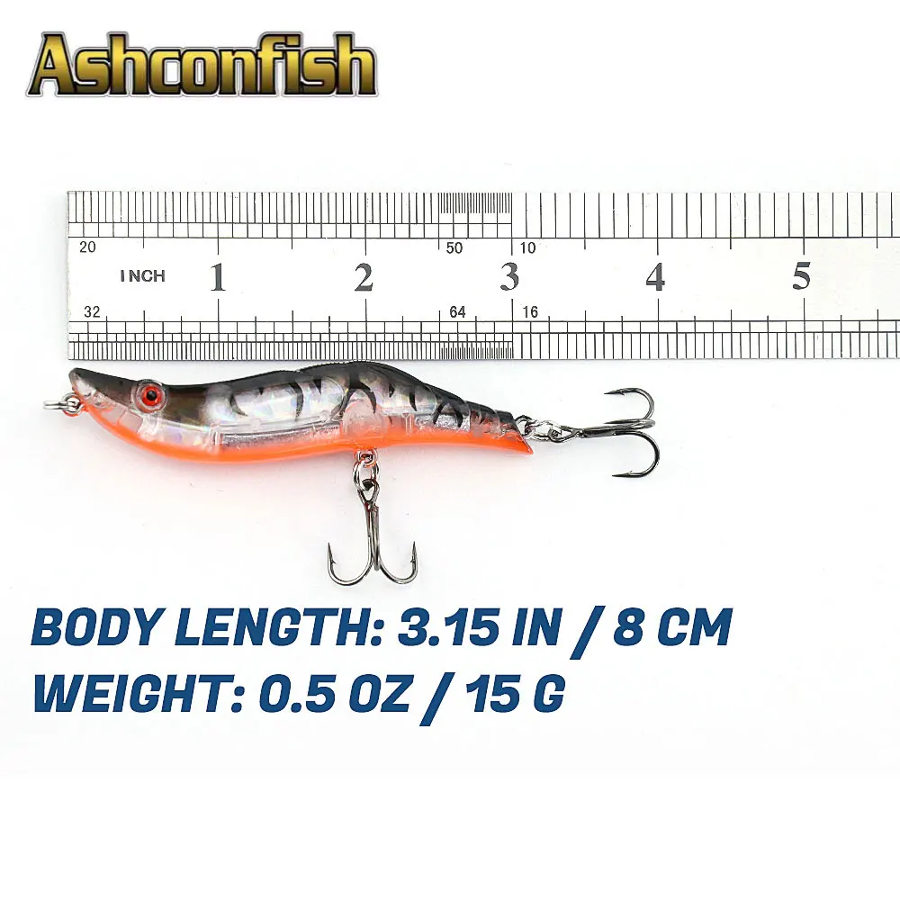 Ashconfish искусственная приманка ABS Материал 80 мм 15 г шесть цветов Модель SJ015 для ловли креветок