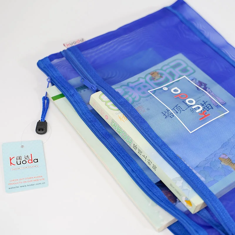 
A4/A5 Notebook Zipper Bag Transparent Nylon Mesh Document File Double Pocket Storage Pouch Stationery 