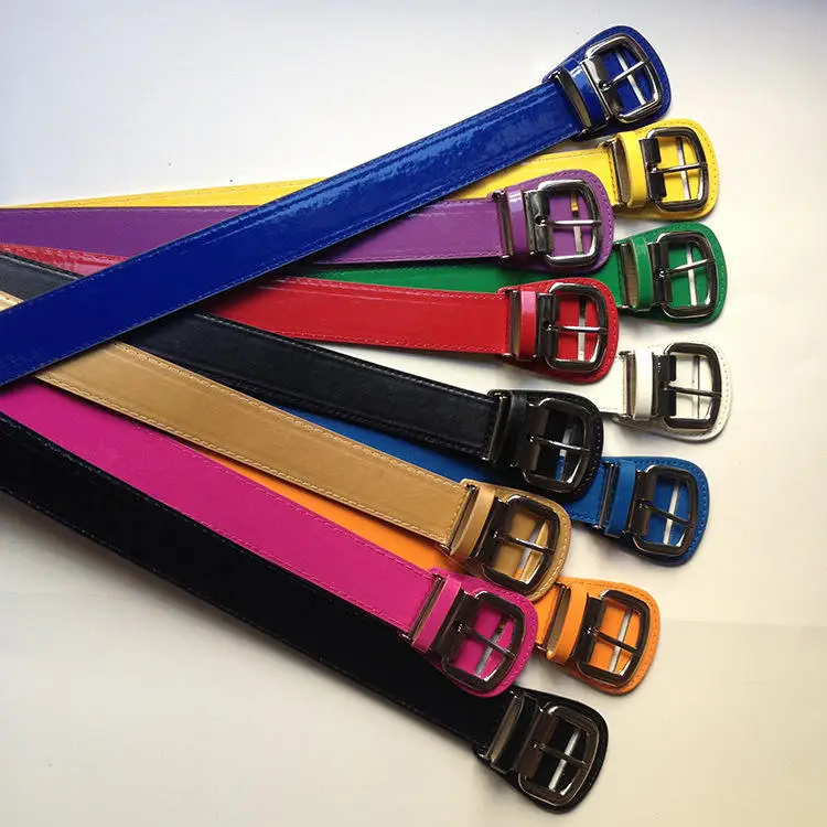 Customized Logo Pu Leather Sports Belt Baseball Softball Belt with Adjustable Length Elastic Alloy Buckle