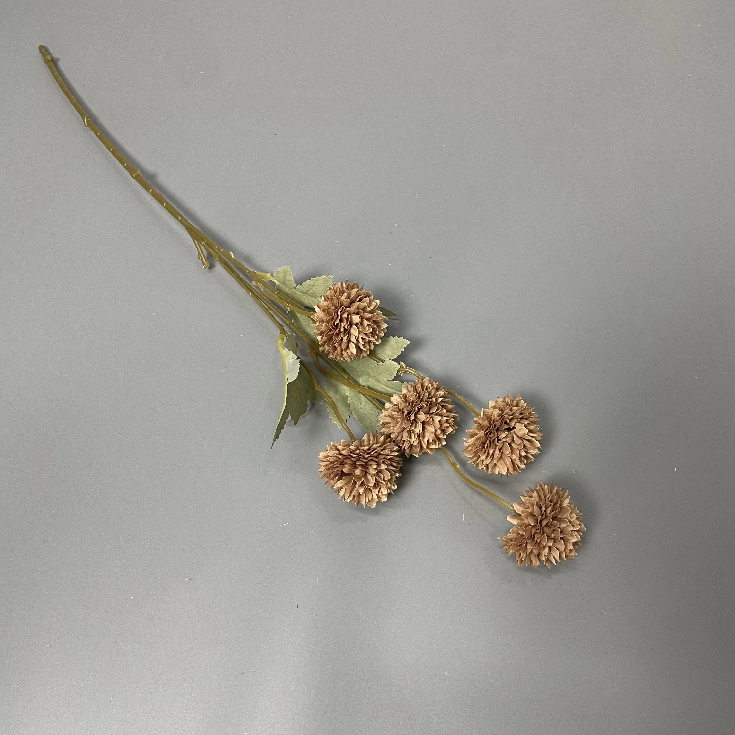 Interior Floral Decorative Wholesale Small Faux Pompon Chrysanthemum Dandelion Artificial Silk Kiku Flower  Customize