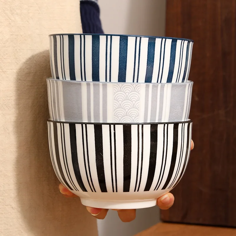 gift set colorful printed under glazed newly designed kitchen 4 pcs rice soup 5.5 inch serving ceramic bohemia bowls set