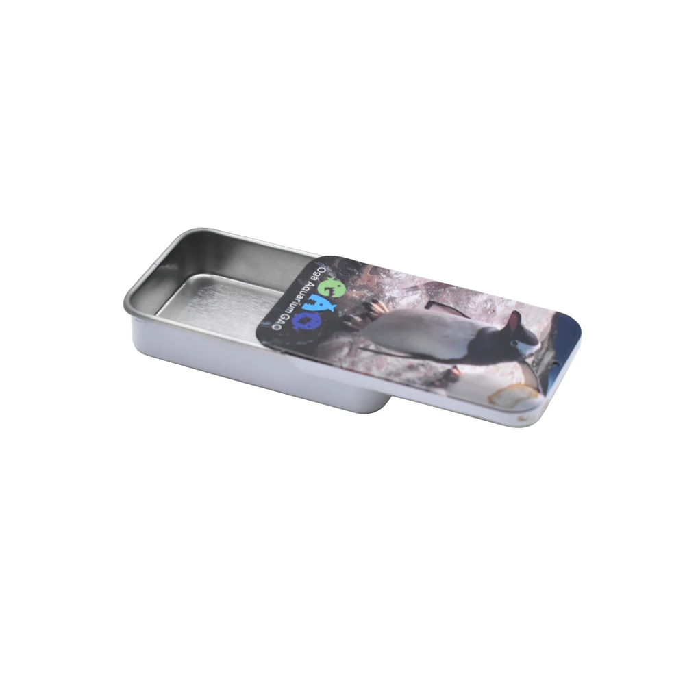 Sliding Lid Pack Mint Storage Candy Metal Tin Box