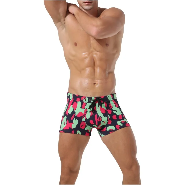 OEM top polyester printed quick dry swim shorts beachwear surfing swimming trunks