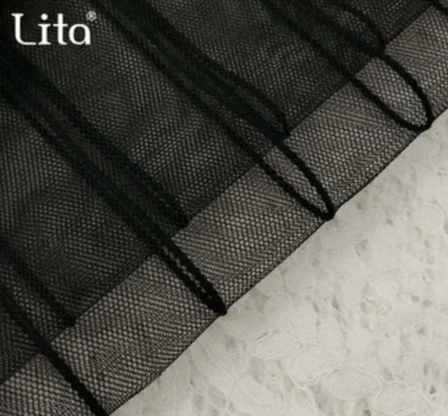 Качественная нейлоновая сетчатая ткань в полоску, основовязаная сетчатая ткань