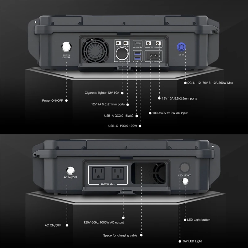 MONTEK 1000W Portable Power Station Solar Generator with 80W Solar Panel for Home Outdoor  Camping Emergency Hunting