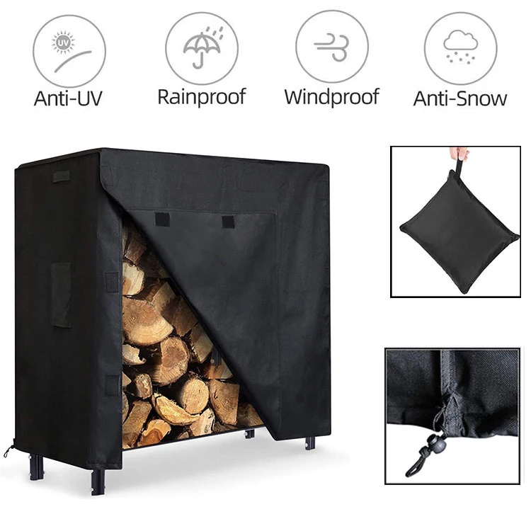 Waterproof Indoor/Outdoor Firewood Rack for Patio Wood Log Holder for Outdoor Use