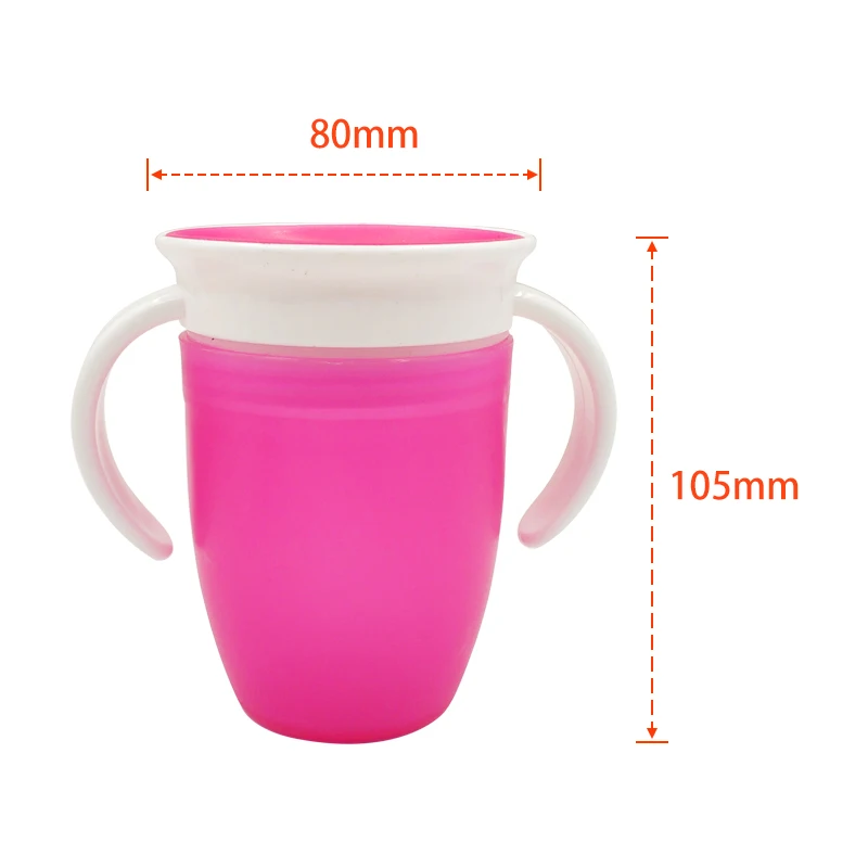 360 Degrees Rotated Baby Learning Drinking Cup with Double Handle Flip Lid Leakproof Magic Cup Kids Water Feeding Cups Bottle