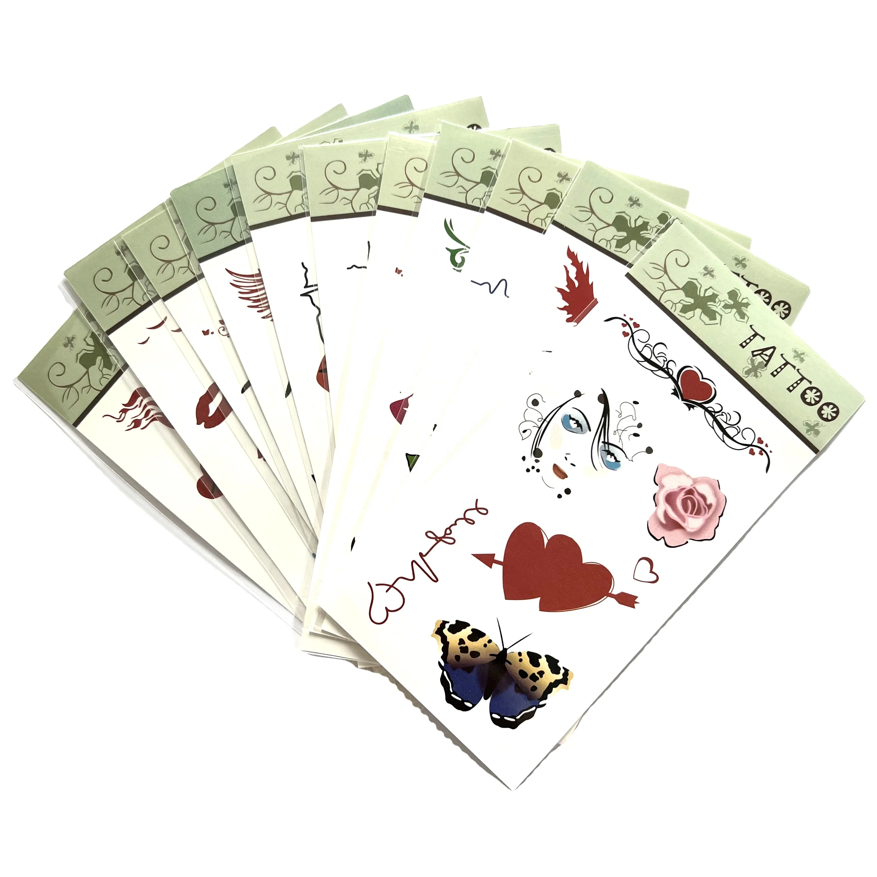 wholesale Temporary Glue Tattoo colored Body fake tattoo Sticker Disposable Hand Foot Body Tattoo