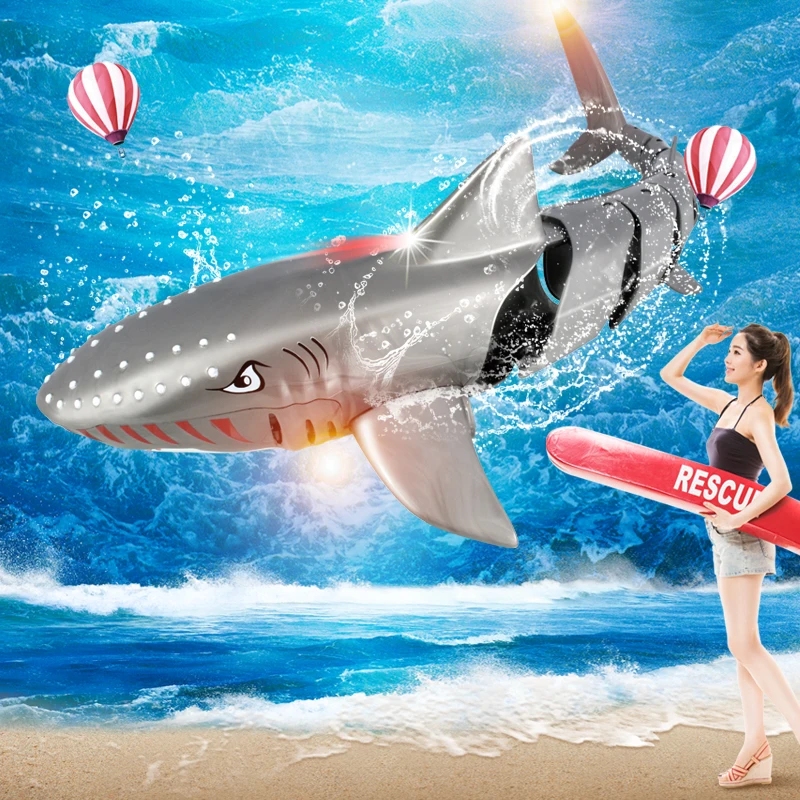 ENJOYSTAR 2.4G Electric Simulation RC Animal Ship Model Plastic Remote Control Shark Boat Toys For Kid