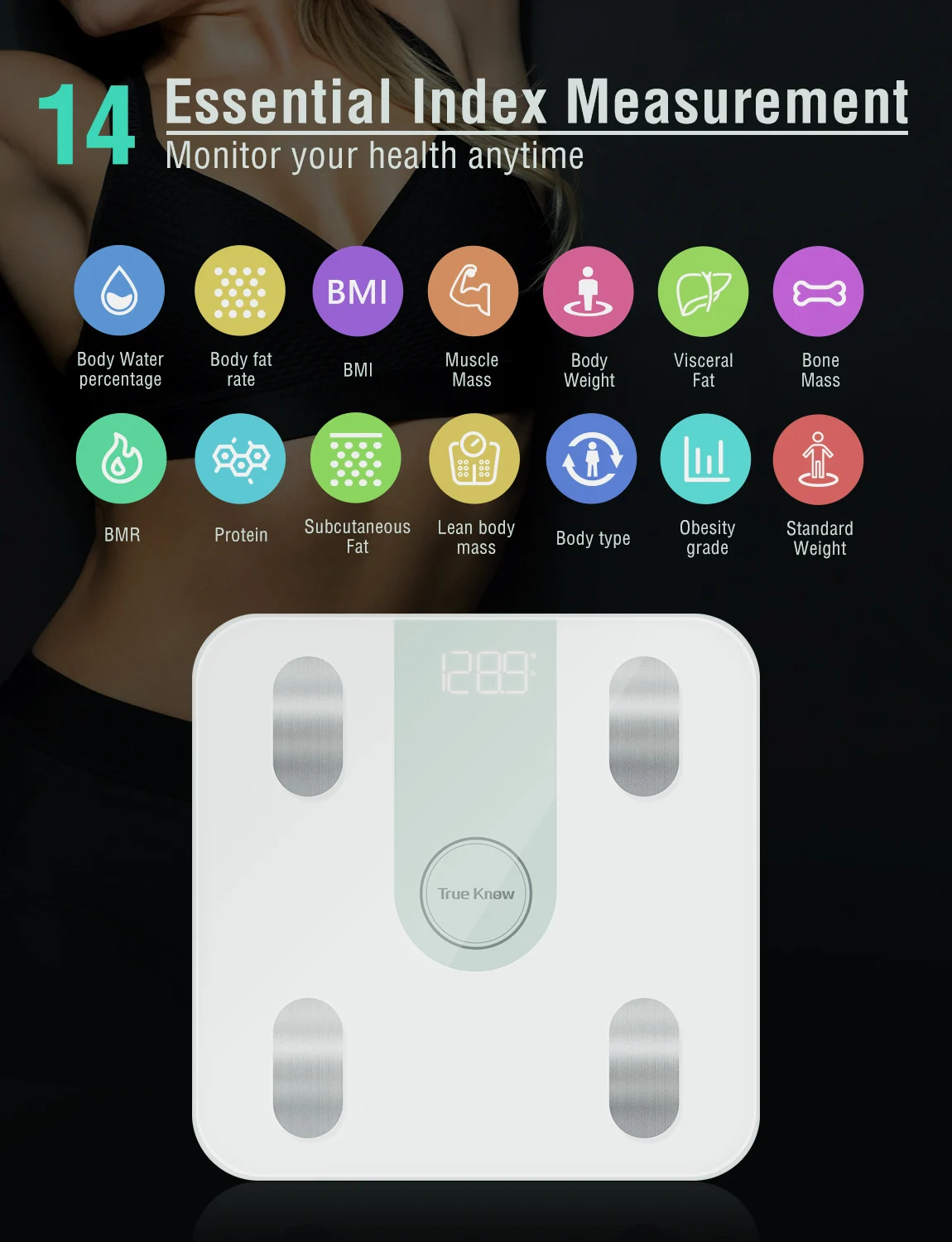 Sinocare Smart Electronic Body Fat Weight Scale Analyzer Intelligent Wireless Digital Electronic Scale Bathroom BT