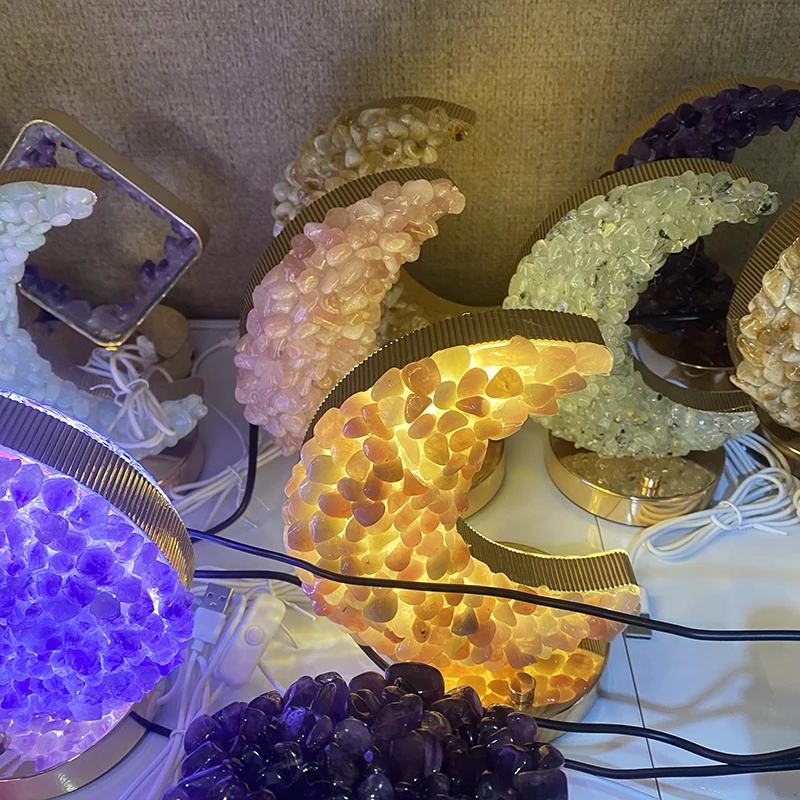 New Arrival crystal chandelier Healing Stones Crystal Citrine Lamp For crystal crafts home decoration