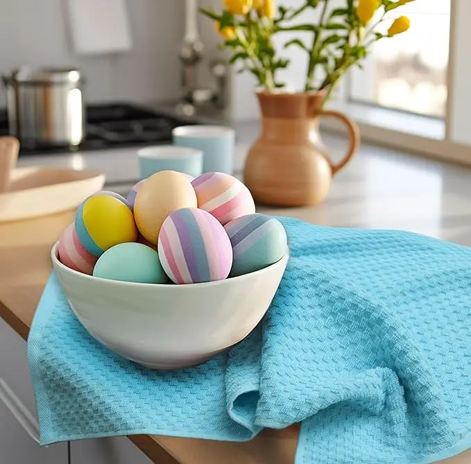 Kitchen Towel Set of 12 Terry Towels 100% Cotton Waffle Dish Towel Set Soft Absorbent Quick Dry Low Lint Cleaning Cloth