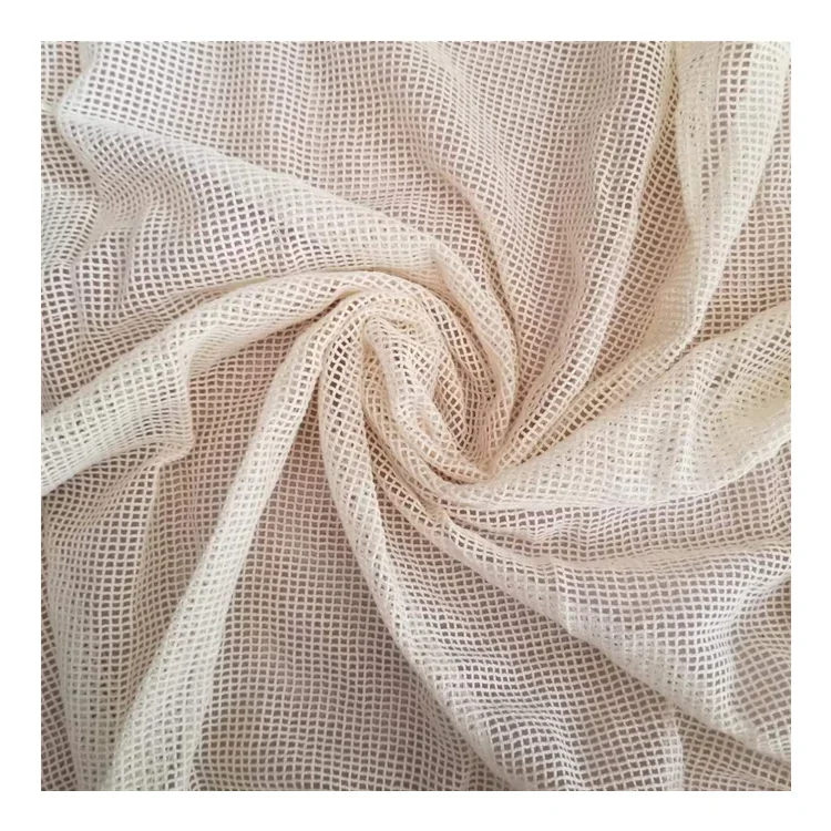 Wholesale breathable cotton mesh fabric 100% cotton warp knitted mesh fabric