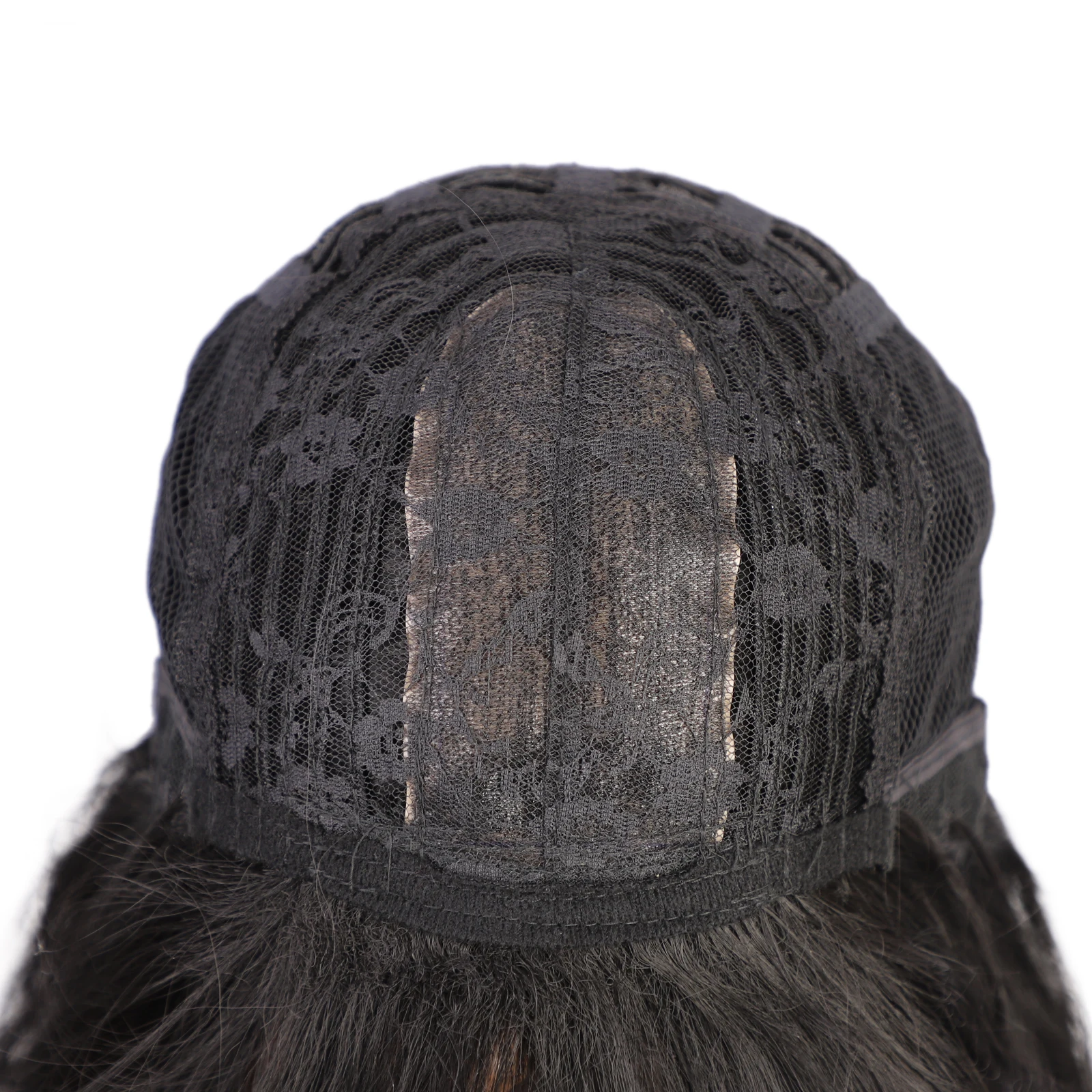 Vigorous Long Black Wig with Bangs for Women Synthetic Glueless Heat Resistant Wave Black Silky Black Hair Wig 26 inch