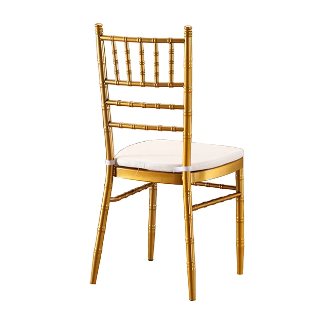 Stackable outdoor furniture modern garden metal dining chivari chairs banquet chair with cover