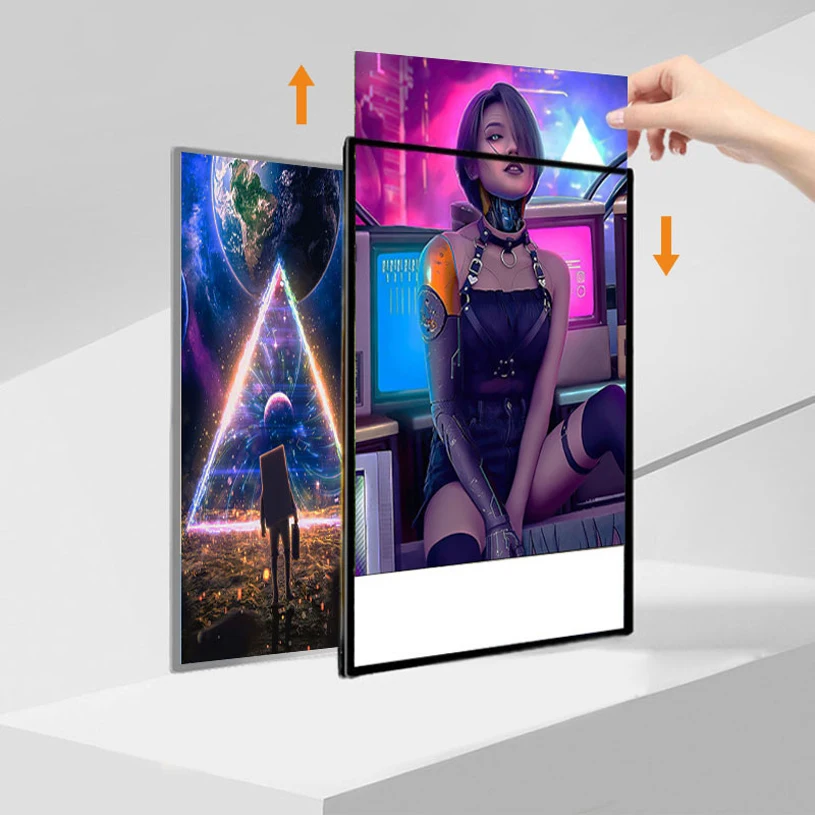 Advertising frame with led light for movie Restaurant  backlight menu Aluminum Frame Tempered Glass Light Boxes