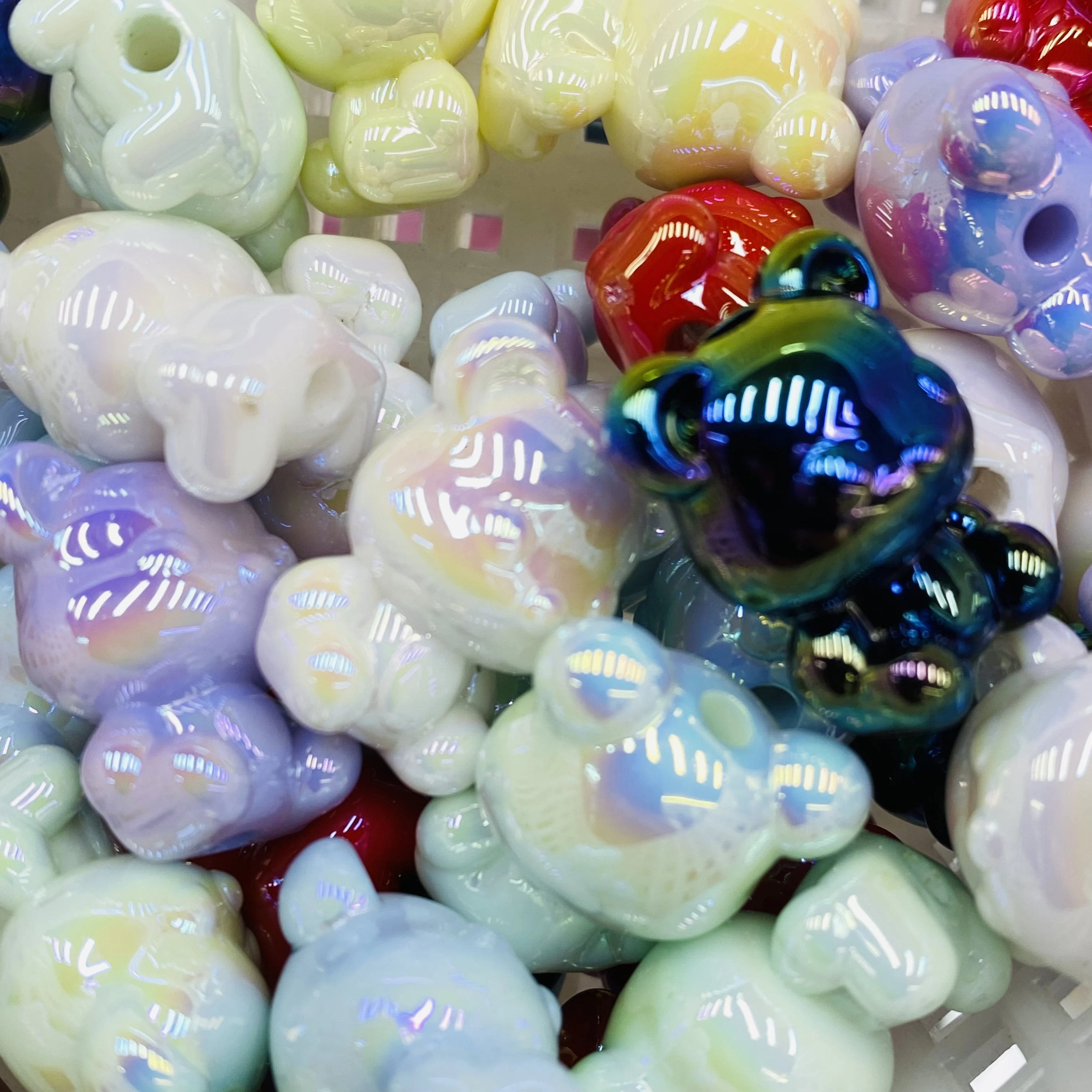 AB Color ACrylic DIY Plastic & Lucite Beads Cute Cartoon Violent Bear Bracelet & Necklace Accessories Wholesale Jewelry Making