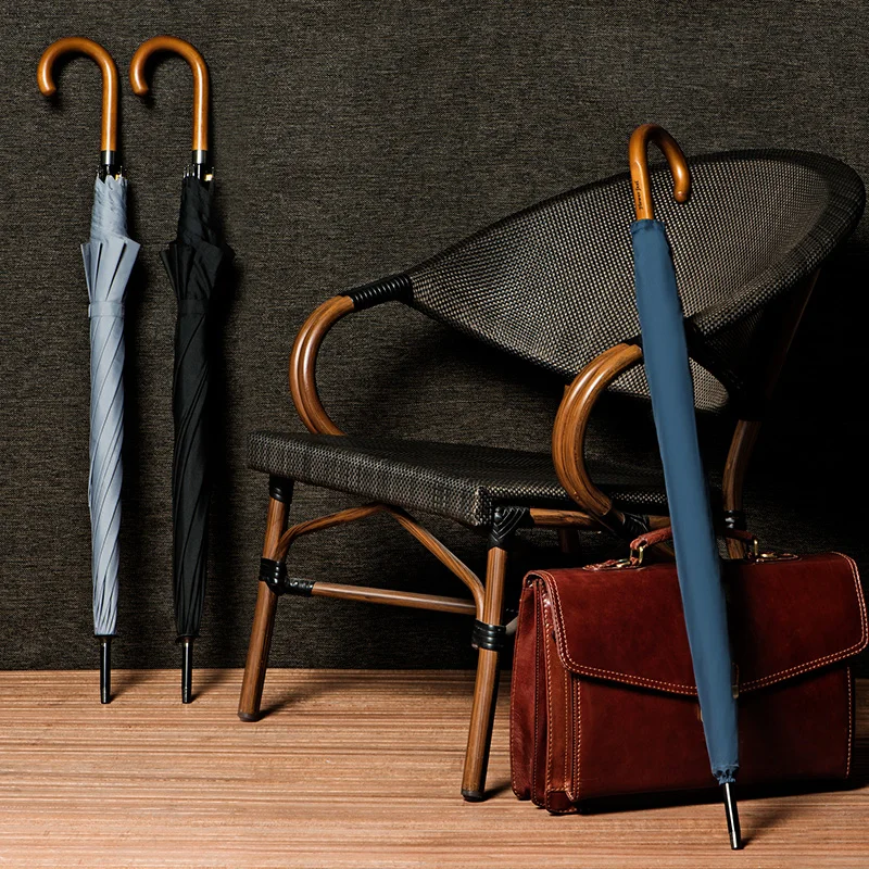 Promotion Custom umbrella high Quality Wood Handle Rain Umbrella With Custom Logo Prints advertising wholesale umbrellas