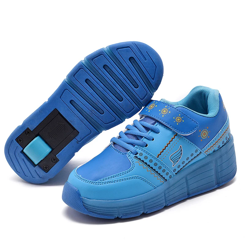 Cheap Flashing Kids flying roller running skate shoes one wheel shoes children roller shoes