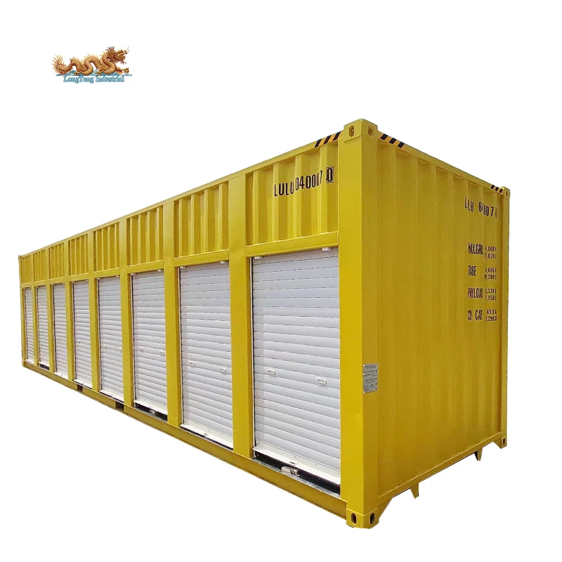 Portable Storage Roller Up Container House 40ft 40 feet Self Shutter with 4 5 6 7 8 Doors Shipping Container