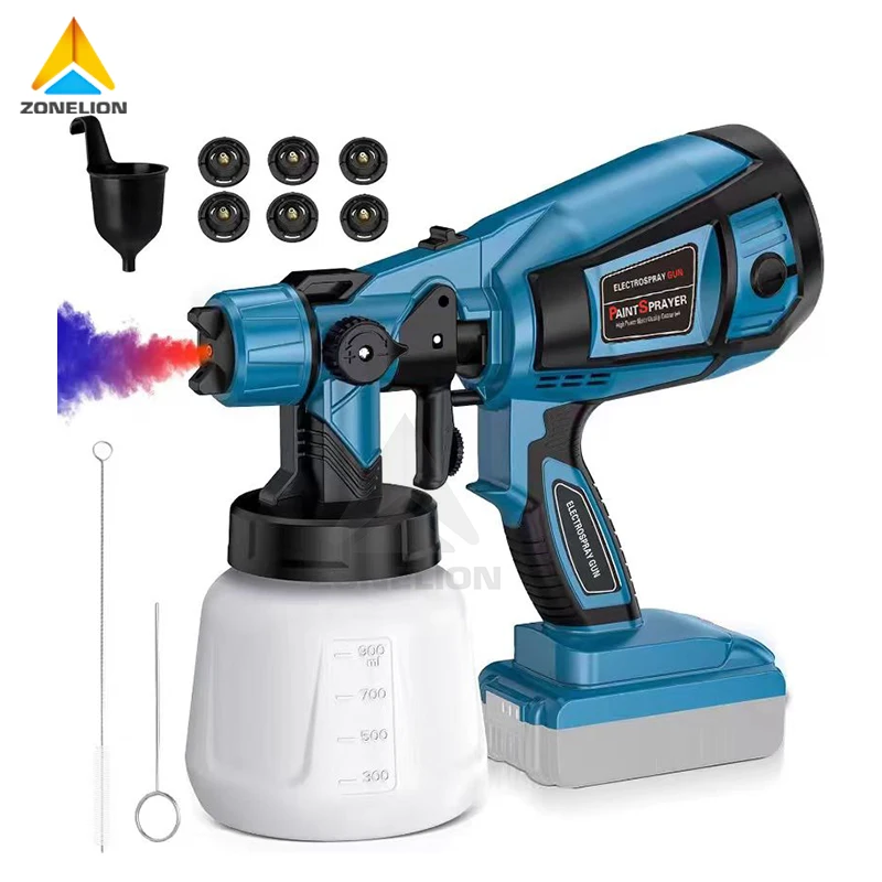 21V Lithium Battery Paint Spray Gun 800Ml Painting Spray Gun