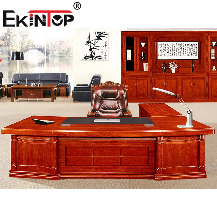 Ekintop new design wood elegant  executive modern model of office desks with side table