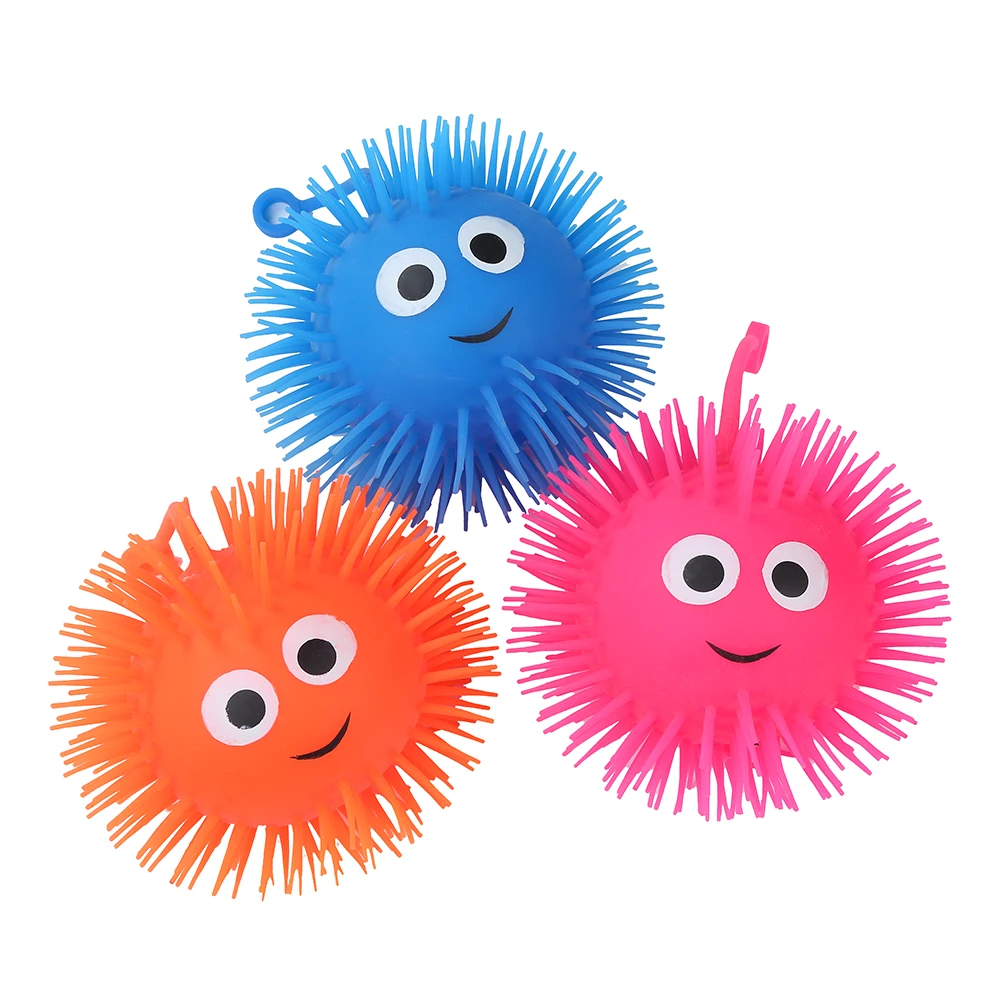 Toy Balls Colorful Stress Glowing Light Up Puffer Ball Smile Face Glowing Light Up Toy Balls