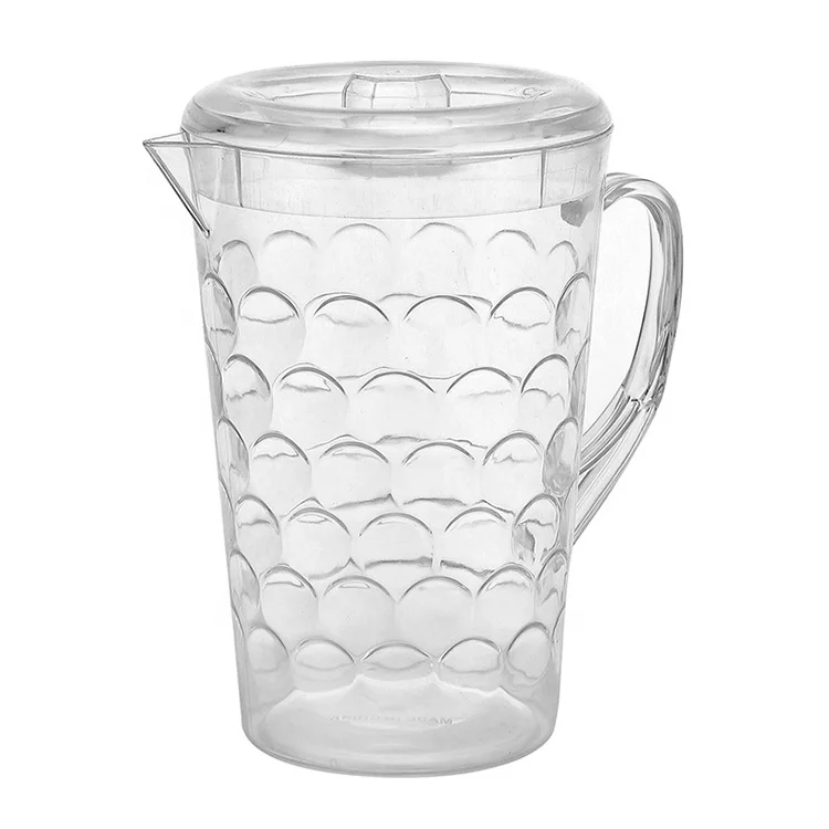 64 oz Plastic Water Pitchers Clear Beer Drink Kettle Reusable Cold Drinking Jug with Lid