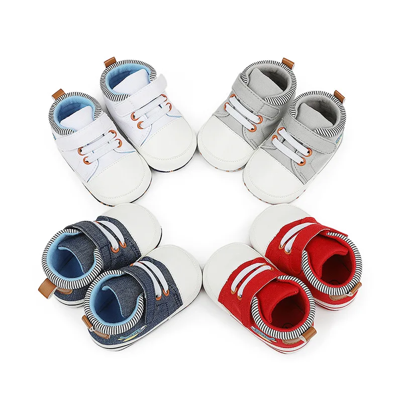 Newborn first walking prewalker shoes Soft Sole Baby Walking Shoes Canvas Toddler Shoes Boys Sneakers