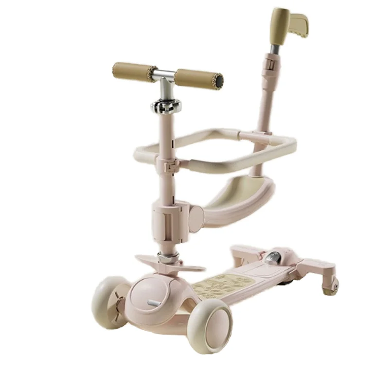 Children Scooter 3 Wheel Scooter With Flash Wheels Kick For 2-12 Year Kids Adjustable Height Foldable Children Scooter