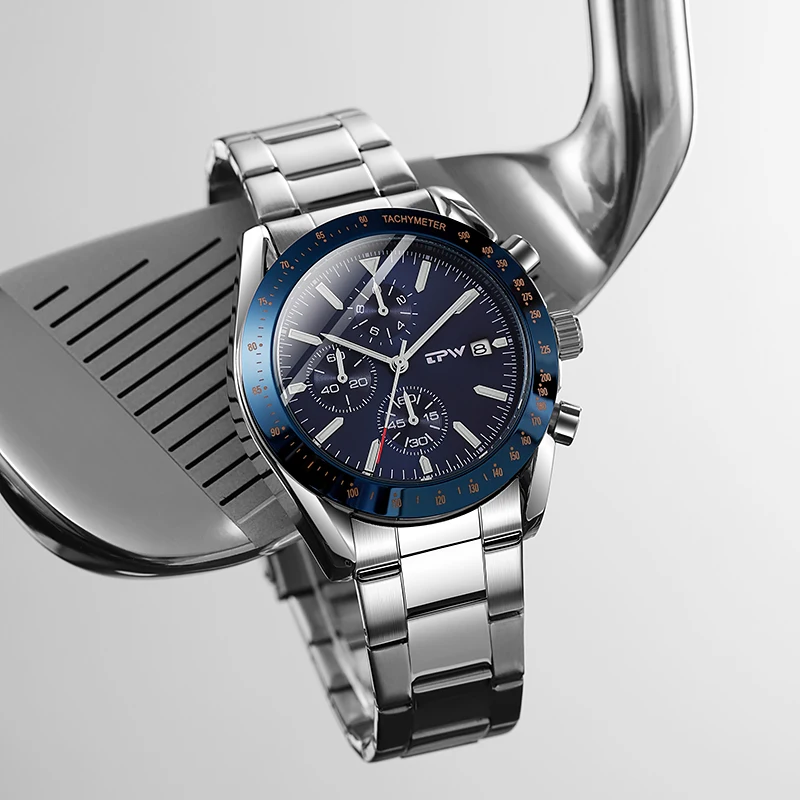 Wholesale Multi function Stainless Steel Calendar Brand Leather Quartz Watches For Men Luxury Wristwatch Montre Homme