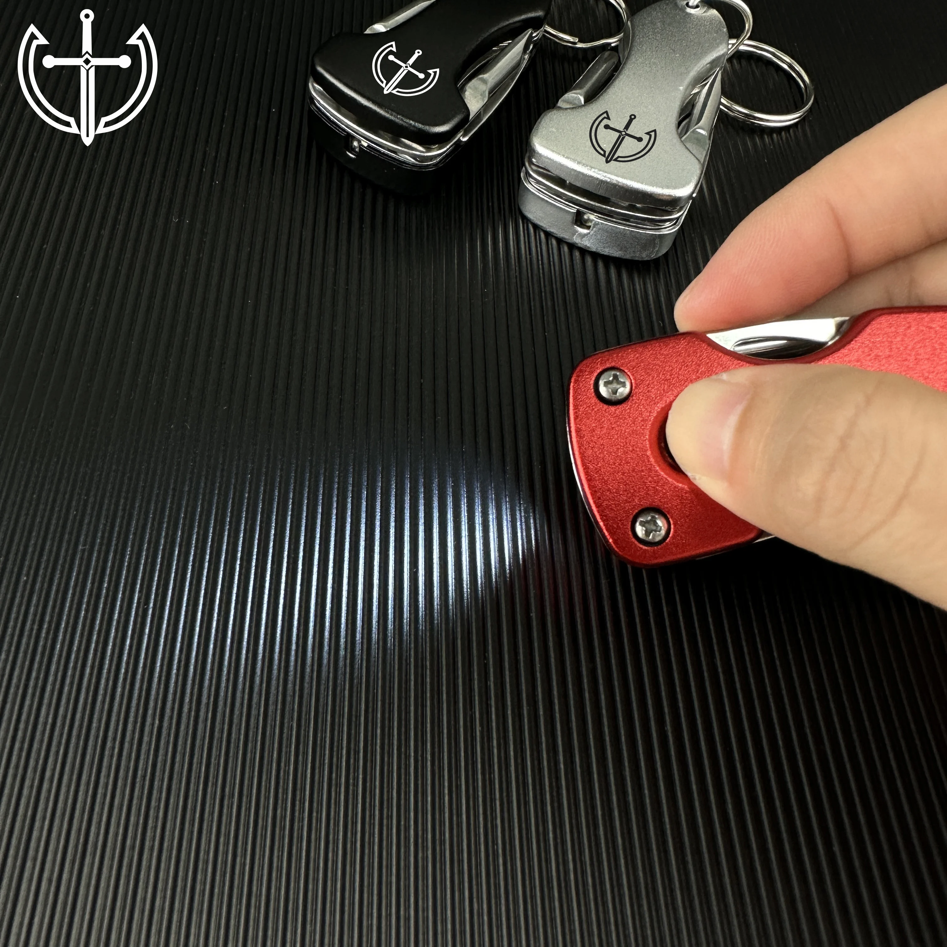 Mini Key Chain Multi Function Tools everyday carry black color Bottle Opener tool with LED Light