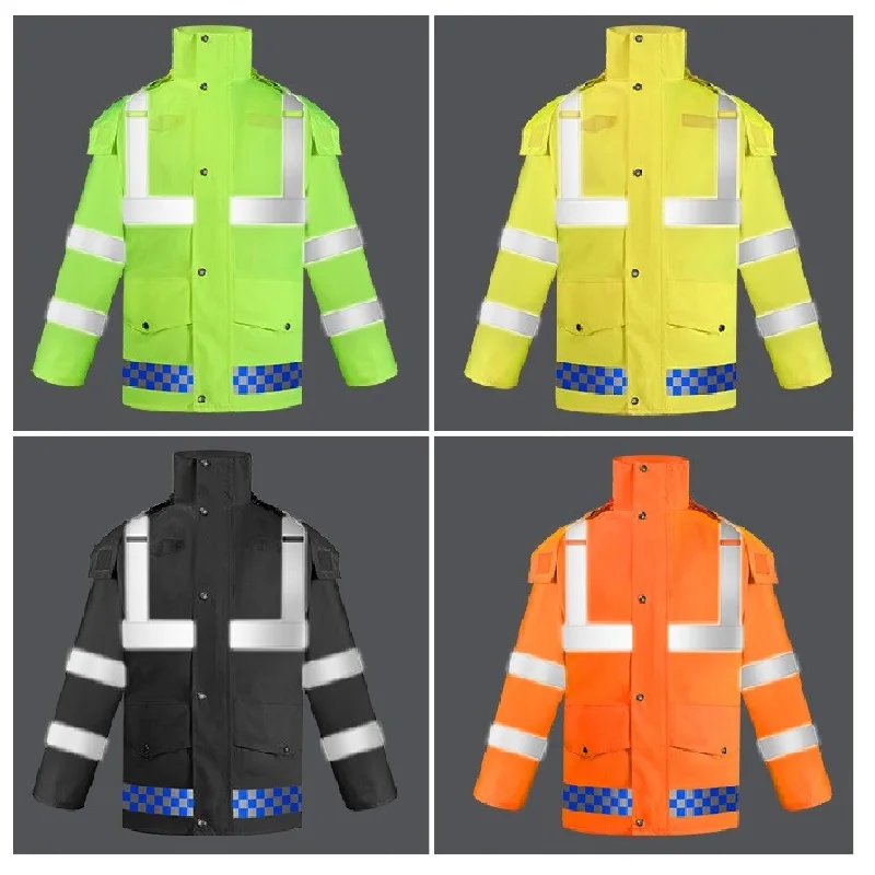 Hot Sale High Visibility Construction Security Hi Vis Safety Reflective Jacket New Design Safety Jacket hoodie pant raincoat