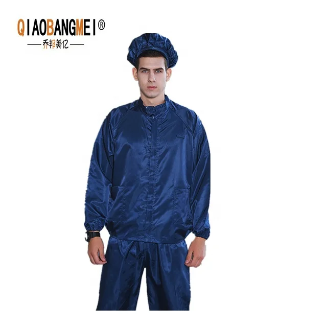 
High quality comfortable clean room antistatic labcoat dress esd striped overalls 
