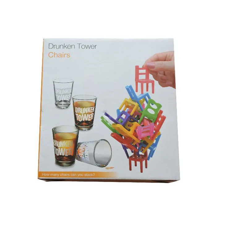 Creative Building Blocks Drinking Games Family Fun Wooden Drunken Tower Set