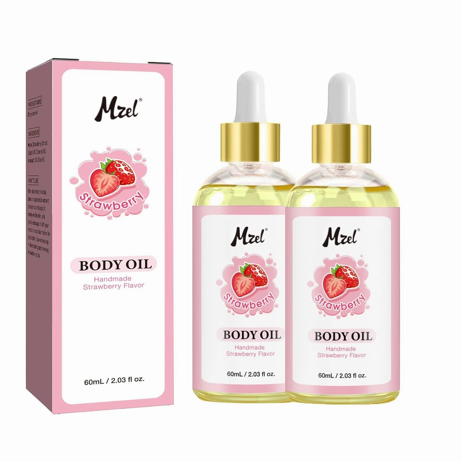 Private Label Pure Natural Body Juice Oil Strawberry Flavor Body Oil Moisturizing Skin for All Skin Types