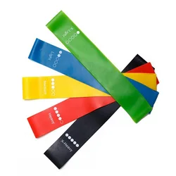 LangChi High Quality Exercise Mini Latex Yoga Custom Printed Logo Resistance Band Set/ Loop Fitness Resistance Bands