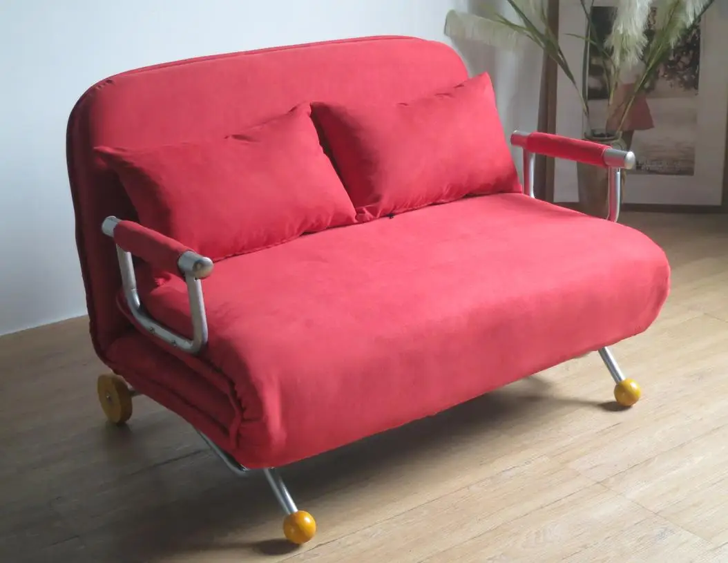 Livingroom Furniture Metal Frame Sofa Cum Bed Leisure Fabric Chair Bed love seat leisure sofa bed  Furniture