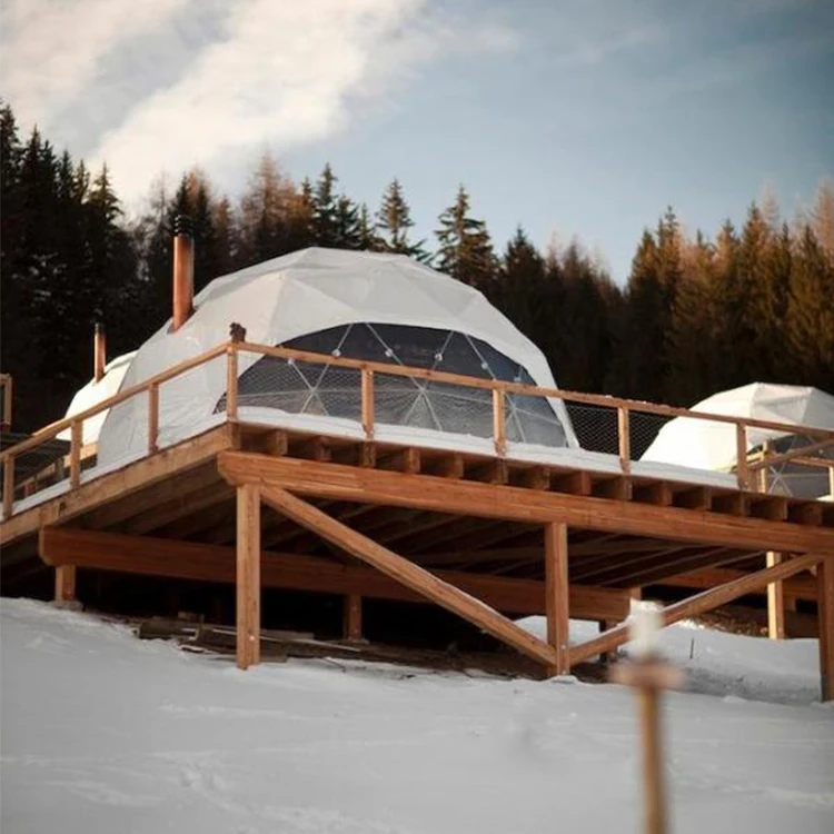 Winter House Waterproof PVC Cover Geodesic Glamping Dome Tent