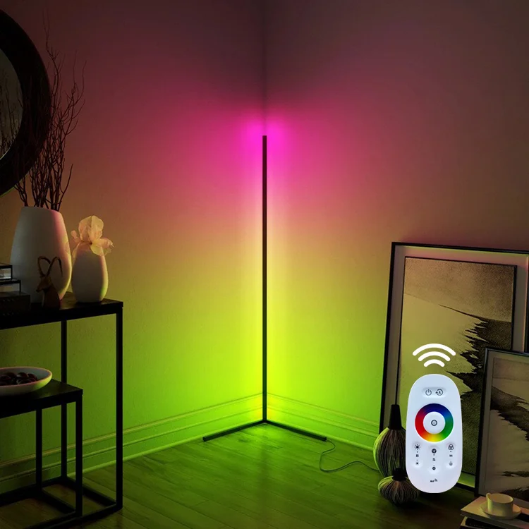 Indoor Home Decor Smart Corner Floor Standing Standard Lamp Lighting Modern Stand Floor Light LED RGB Floor Lamps