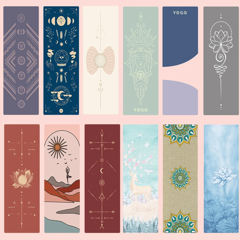 Umicca Eco Friendly Esterilla De Yoga Yogamatte Suede Rubber Elephant Animal Pattern Microfiber Non-slip Yoga Mat Antideslizante