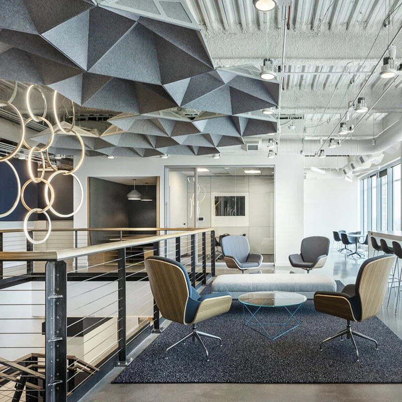 PET Acoustic Ceiling Modular Ceiling System for School Office Decoration sound proofing acoustic panel and ceiling