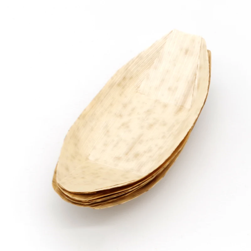 Одноразовые тарелки для пальмовых листьев, бамбуковый лоток