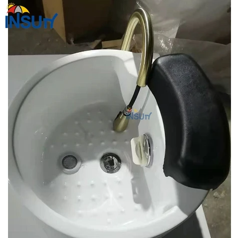 Hot sale pedicure chairs basin with faucet foot bath bowl with light and jet