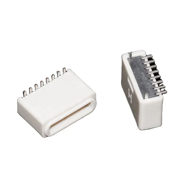 TC-004 MINI Type C 8 pin 5.5mm micro usb smd female connector / micro usb 8 pin socket flat hole deep 0.3