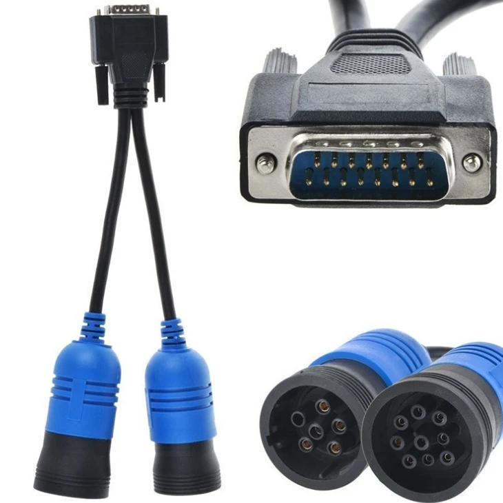 Новый PN 405048 6Pin и 9pin Y адаптер Deutsch 125032 дизельного грузовика к DB15 контактный кабель для диагностики OBD Nexiq