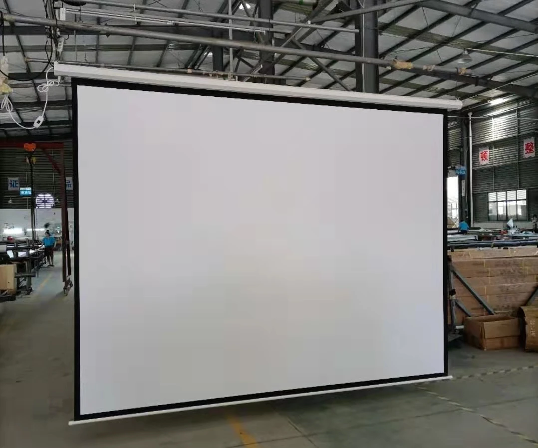 60 72 84 92 100 120 150 inch Motorized Projection Screen 4:3 16:9  Electric Drop Down Projector Screen with Remote control