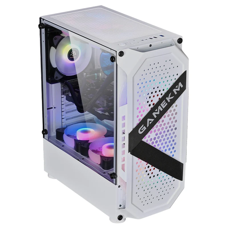 SNOWMAN Customized Logo Woven Ribbon PC Case With Transparency Tempered Glass Side Wide ATX PC Gaming Cases