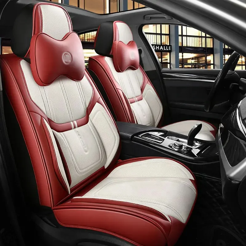 Luxury PVC Leather Custom Car Seat Covers Full Set Seat Covers Unique Sports Cushion Cover for Cars of 5 Seats Universal